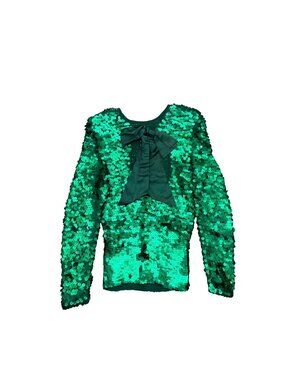 Kashiwa Women's Long Sleeve Top Sz M Party Wear Glitter Sequins Glam Wool Blend